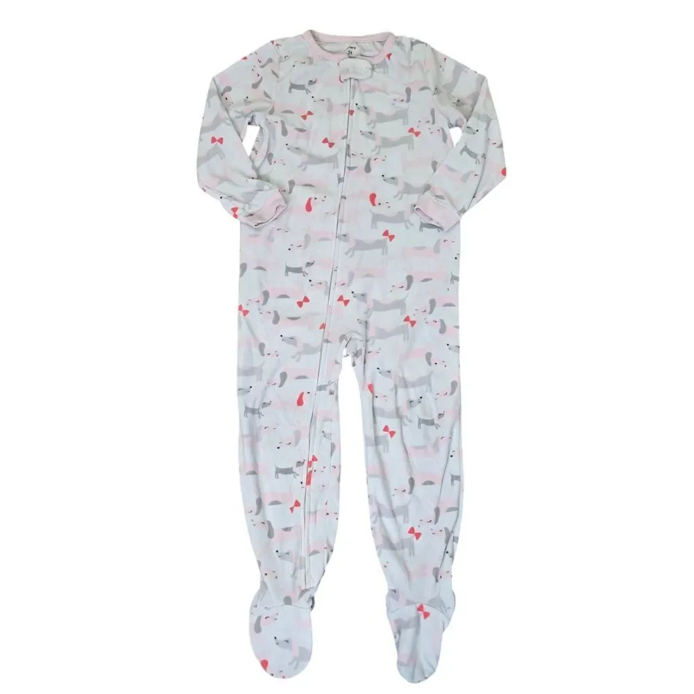 Carter's Christmas Holiday PJ Pajama Lot of 5 Girls Size 5 5T AOP Zipper Fleece